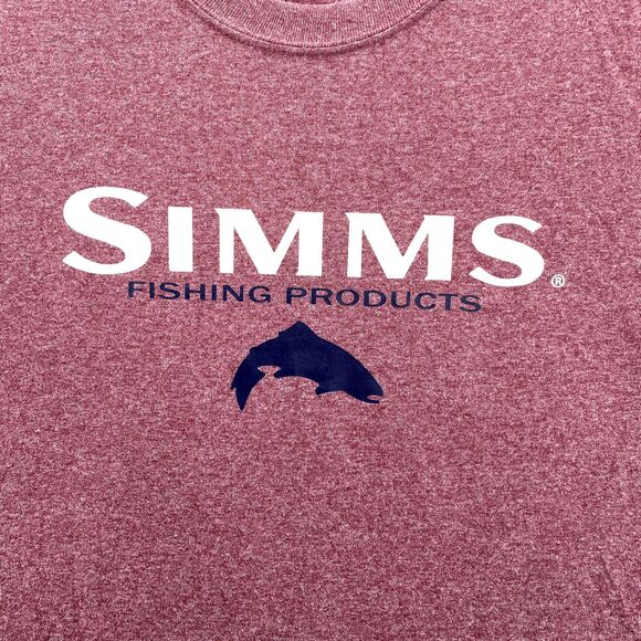 Port Company Simms T-Shirt Men Small Red Core Cotton Fishing Performance Outdoor - Picture 3 of 9